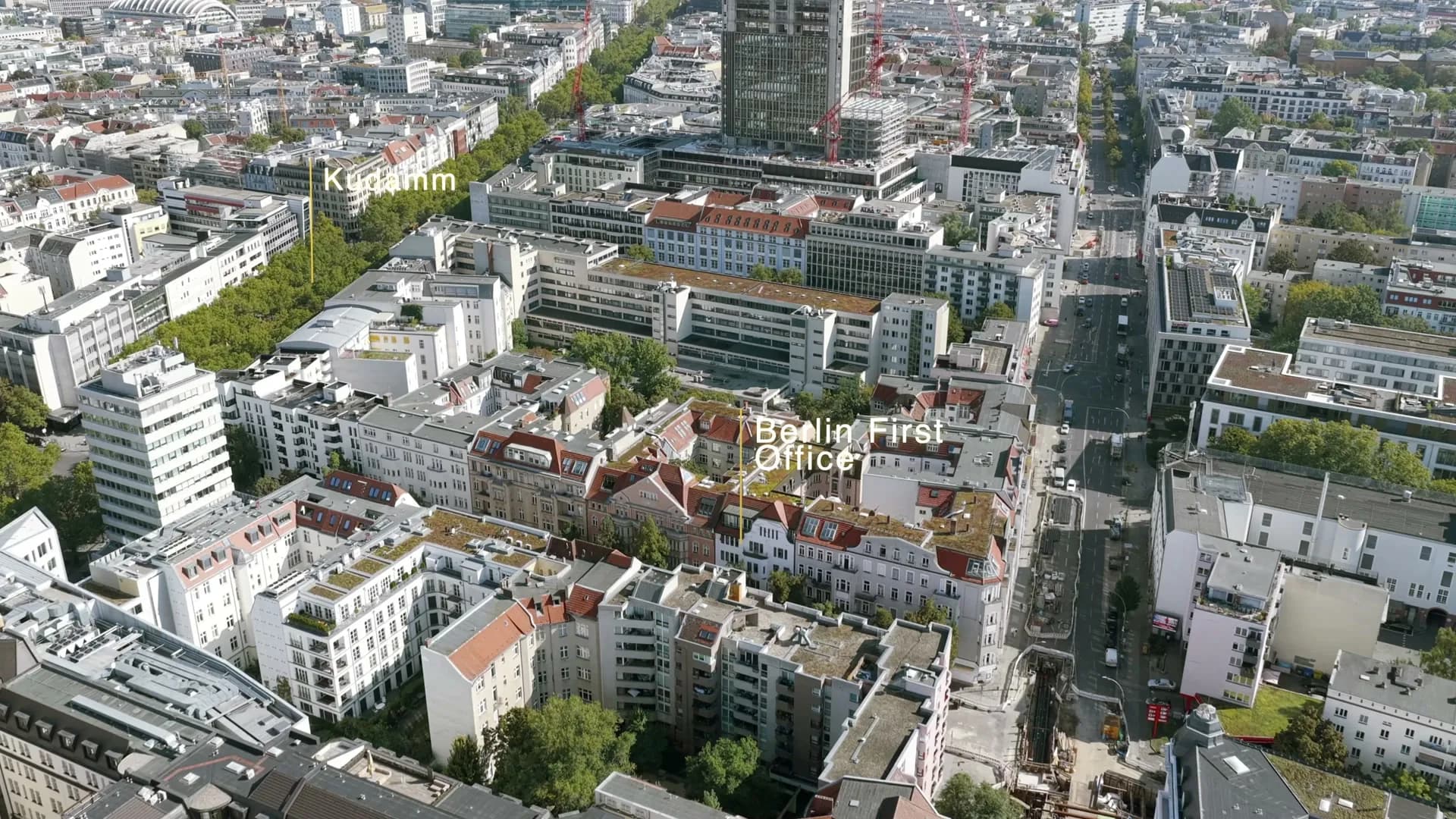 Luftaufnahme von Berlin rund um den Kurfürstendamm